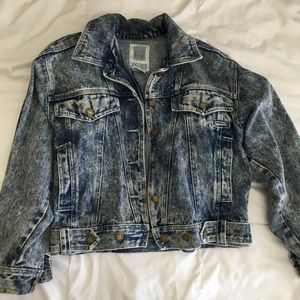 Thrifted acid wash denim jacket
